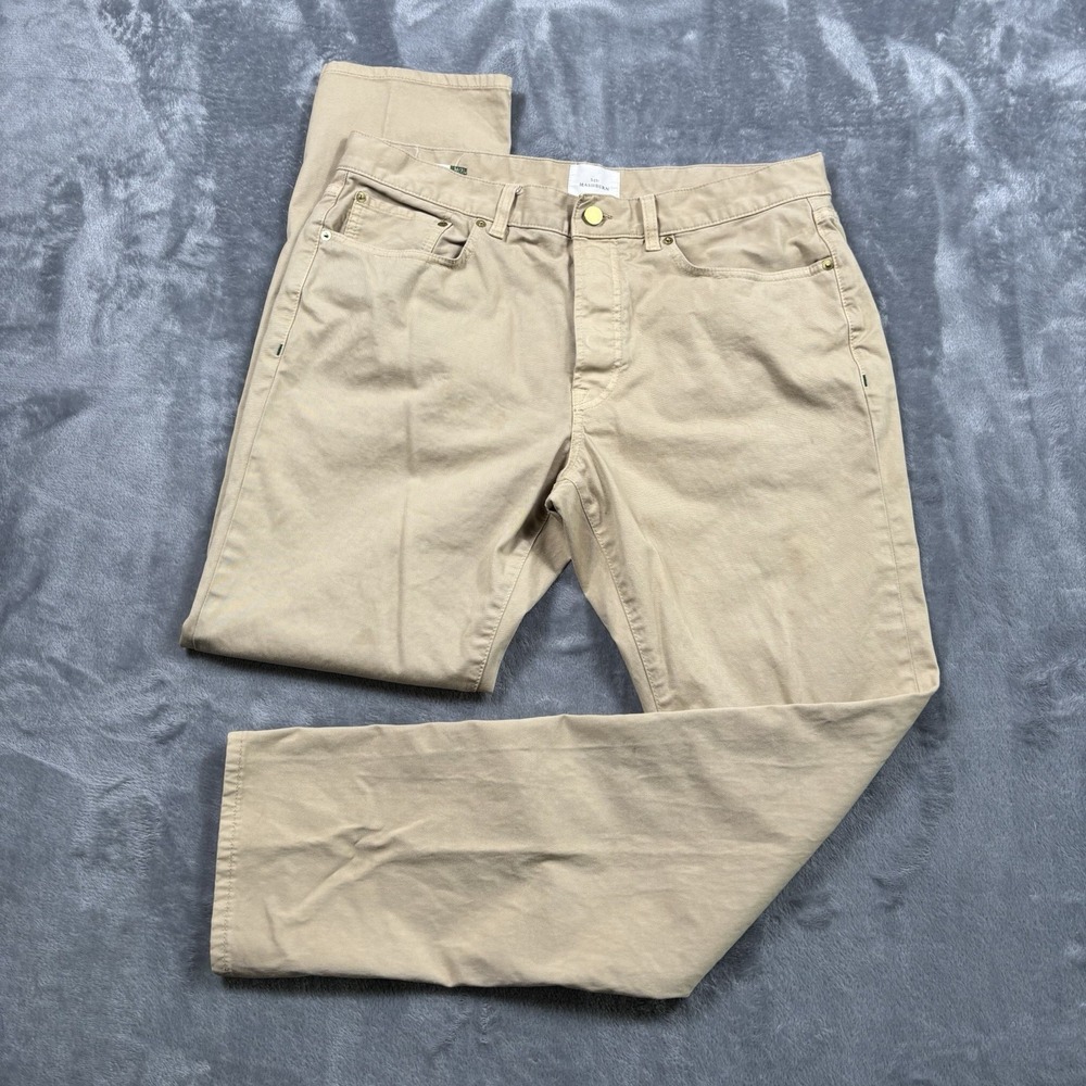 Sid Mashburn Pants Mens 36x31 Beige Slim Straight 5-Pocket Italy Preppy*